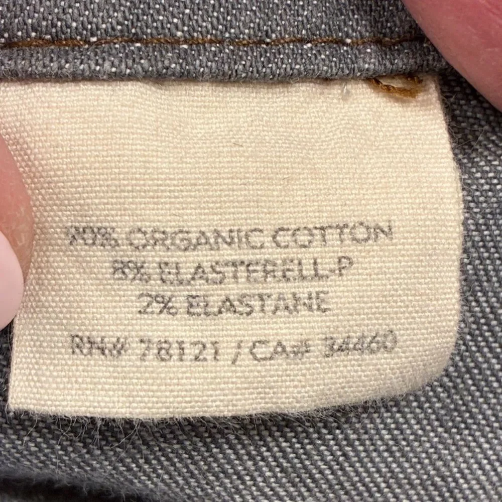EILEEN FISHER Chino Cropped Pants Oragnic Cotton Elastane Blend Gray Size 16